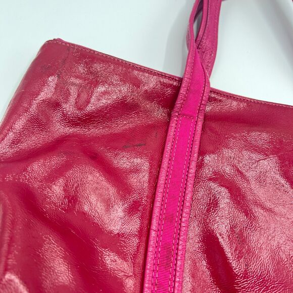 Coach Poppy Patent Leather Glam Tote Shoulder Bag Silver/Fuchsia Pink No 13836 - Picture 12 of 16